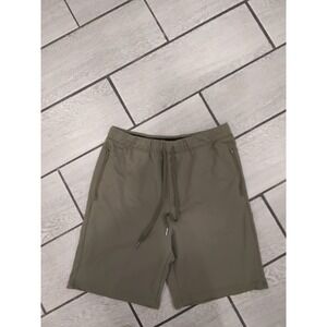 Eddie Bauer Mens Sweat Shorts Khaki Olive Green Drawstring Pockets Size M